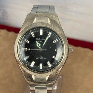 Philip Persio Watch Black Dial Mineral Crystal Luminous Hands